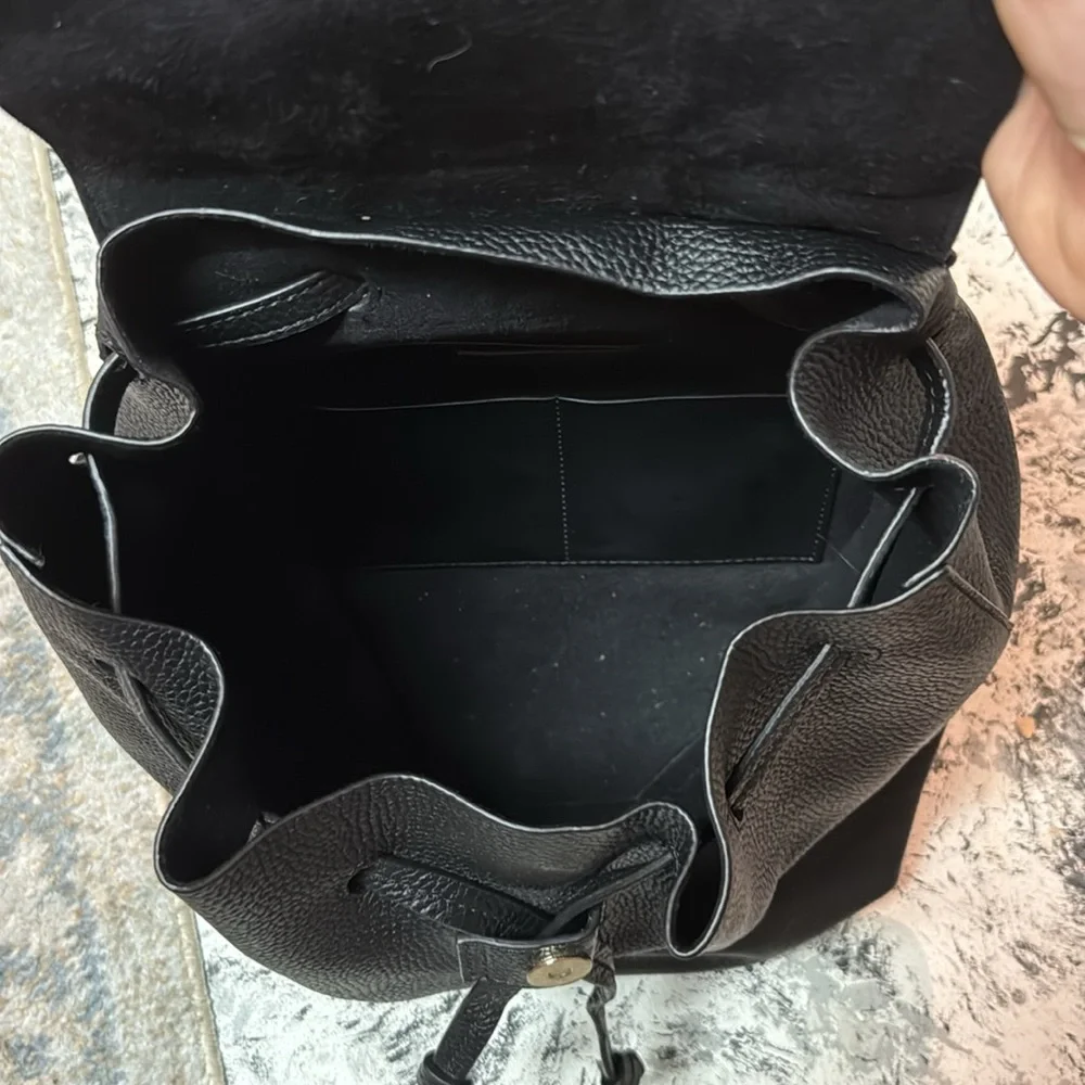 Michael Kors Junie Flap Black Leather‎ Backpack